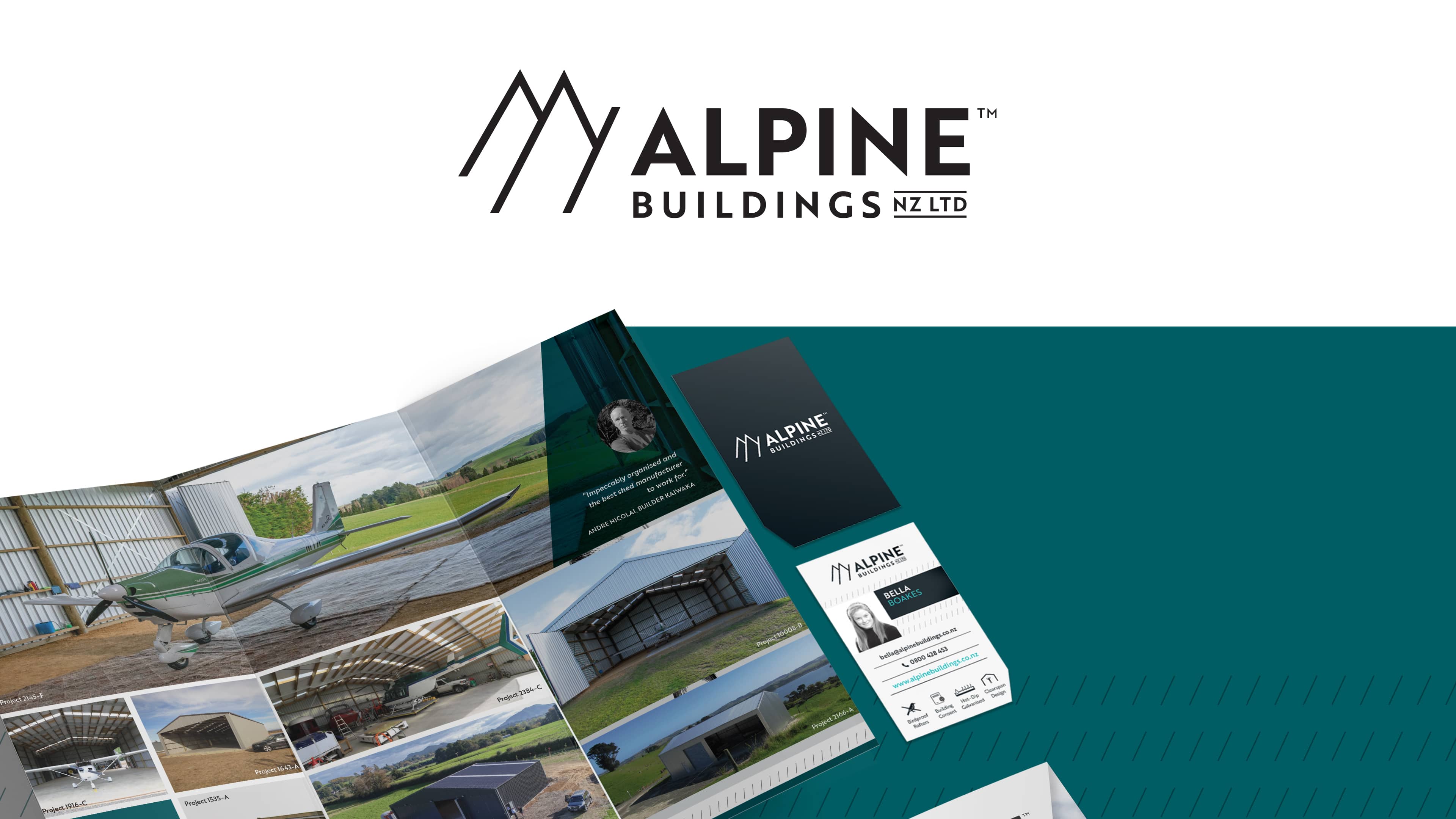 Fluid Alpine Buildings logo brochures 2