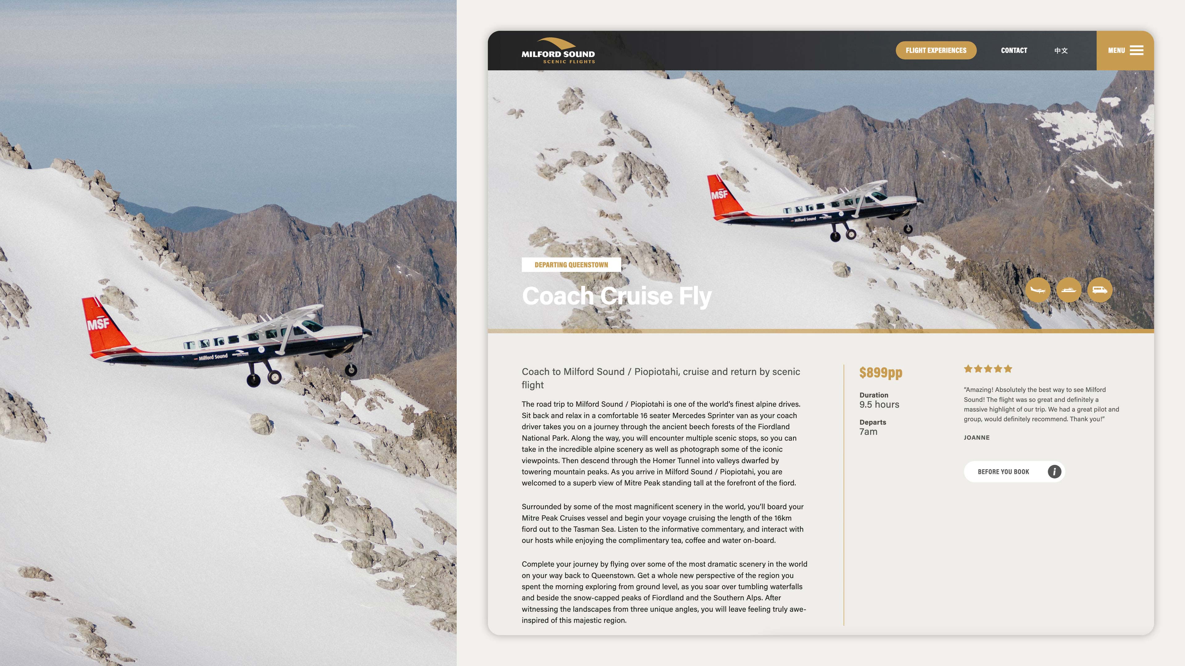 Milford Sounds website pages photography 8 web